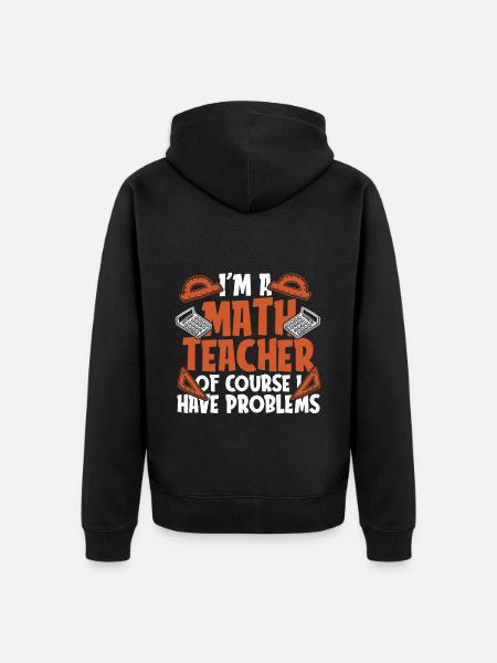 Math Teacher Math Teacher Wheelchair - Unisex Premium Organic Zip Hoodie - black