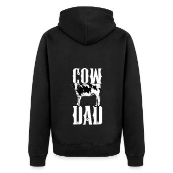 Cow owner - cow dad - Unisex Premium Organic Zip Hoodie - black - Back - Nico (187cm)