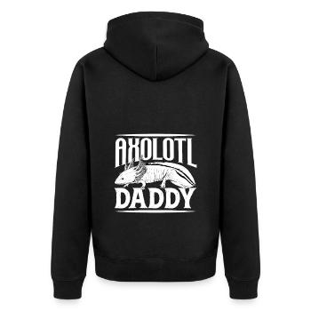 Axolotl Owner - Axolotl Papa - Unisex Premium Organic Zip Hoodie - black - Back - Nico (187cm)
