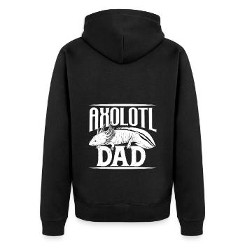 Axolotl Owner - Axolotl Papa - Unisex Premium Organic Zip Hoodie - black - Back - Nico (187cm)