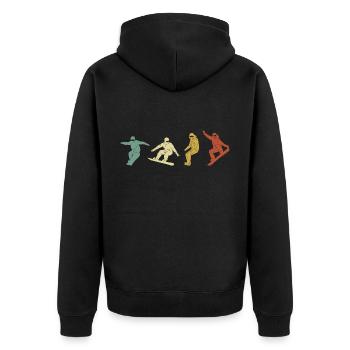 Snowboard Winter Sport Boarder Geschenke - Unisex Premium Bio Zip Hoodie - Schwarz - Hinten - Nico (187cm)