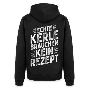 Küchenchef - Chefkoch - Lustiger Spruch - Männer - Unisex Premium Bio Zip Hoodie - Schwarz - Hinten - Nico (187cm)