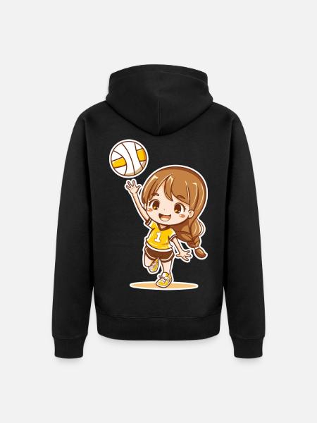 Little volleyball player - Unisex Premium Organic Zip Hoodie - black