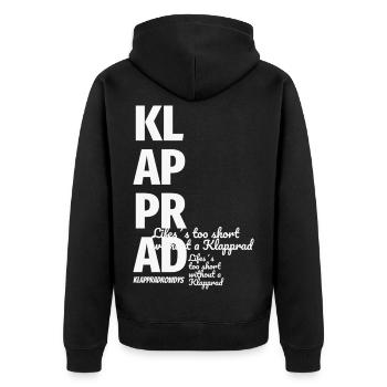 Klapprad Faltrad Fahrrad Geschenk Spruch Fashion - Unisex Premium Bio Zip Hoodie - Schwarz - Hinten - Nico (187cm)
