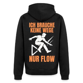 Parkour Jump - Dynamic Urban Design - Unisex Premium Organic Zip Hoodie - black - Back - Nico (187cm)