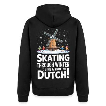 Patiner en hiver comme un vrai Hollandais - Veste à capuche bio Premium Unisexe - noir - Dos - Nico (187cm)