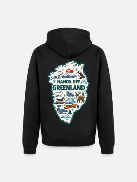 Hands Off Greenland Europa Solidarität - Premium økologisk unisex-hættejakke - sort
