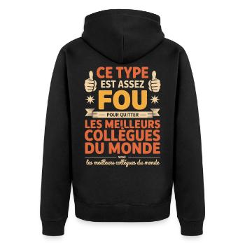 Departure Co-worker New Job Retirement - Unisex Premium Organic Zip Hoodie - black - Back - Nico (187cm)