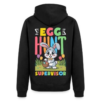 Frohe Ostern Süßer Osterhase Eiersuche Ostereier - Unisex Premium Bio Zip Hoodie - Schwarz - Hinten - Nico (187cm)