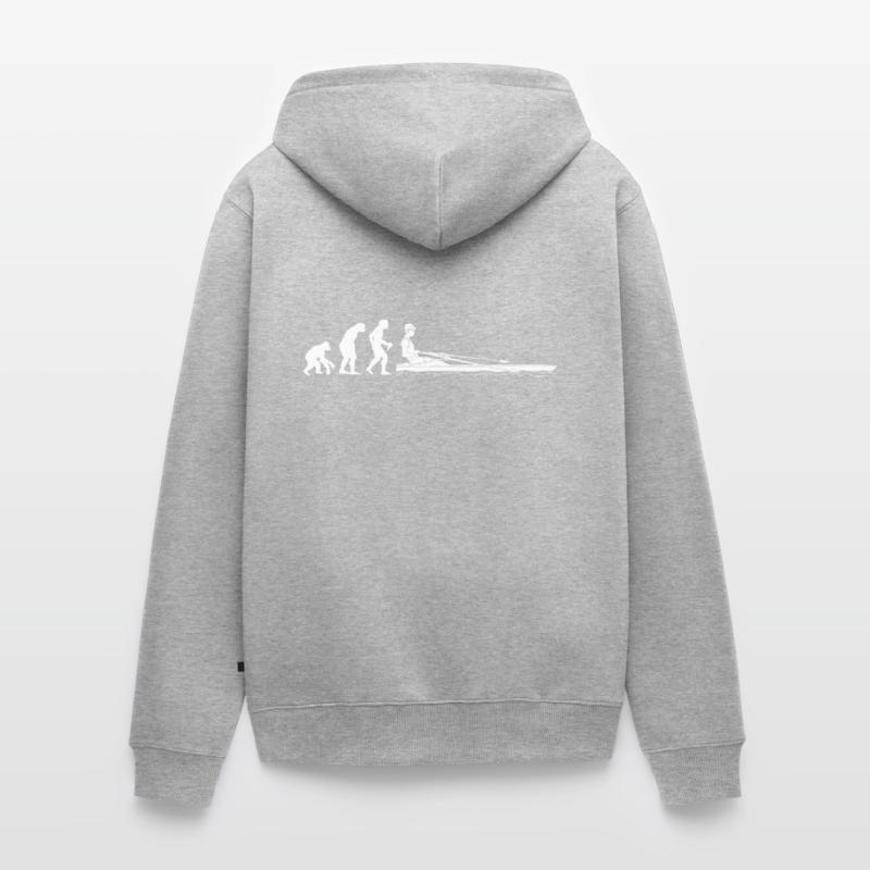 Evolution Ruderer Entwicklung eines Rudern Unisex Premium Bio Zip Hoodie