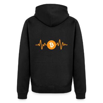 Battement de cœur du bitcoin - Veste à capuche bio Premium Unisexe - noir - Dos - Nico (187cm)