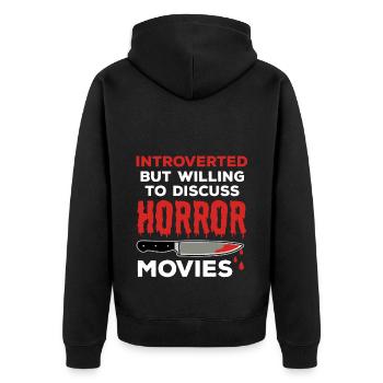 Horror saying for horror movie fans - Unisex Premium Organic Zip Hoodie - black - Back - Nico (187cm)
