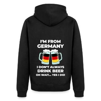 Dicton de bière allemande pour les Allemands en vacances - Veste à capuche bio Premium Unisexe - noir - Dos - Nico (187cm)