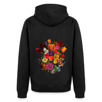 Floristin für eine Floristin - Unisex Premium Bio Zip Hoodie - Schwarz - Hinten - Nico (187cm)