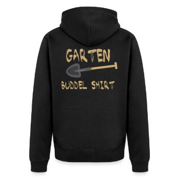 Gärtner - Unisex Premium Bio Zip Hoodie - Schwarz - Hinten - Nico (187cm)