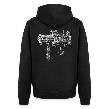 Nuclear reactor Phyik - Unisex Premium Organic Zip Hoodie - black - Back - Nico (187cm)