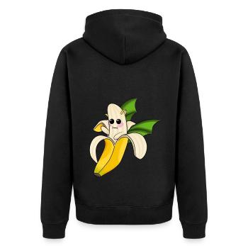 Banana Bat - Unisex Premium Organic Zip Hoodie - black - Back - Nico (187cm)