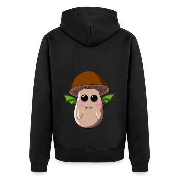 Chauve-souris champignon à casquette brune - Veste à capuche bio Premium Unisexe - noir - Dos - Nico (187cm)
