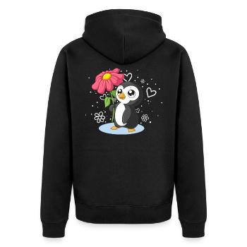 Pinguin Tshirt - Veste à capuche bio Premium Unisexe - noir - Dos - Nico (187cm)