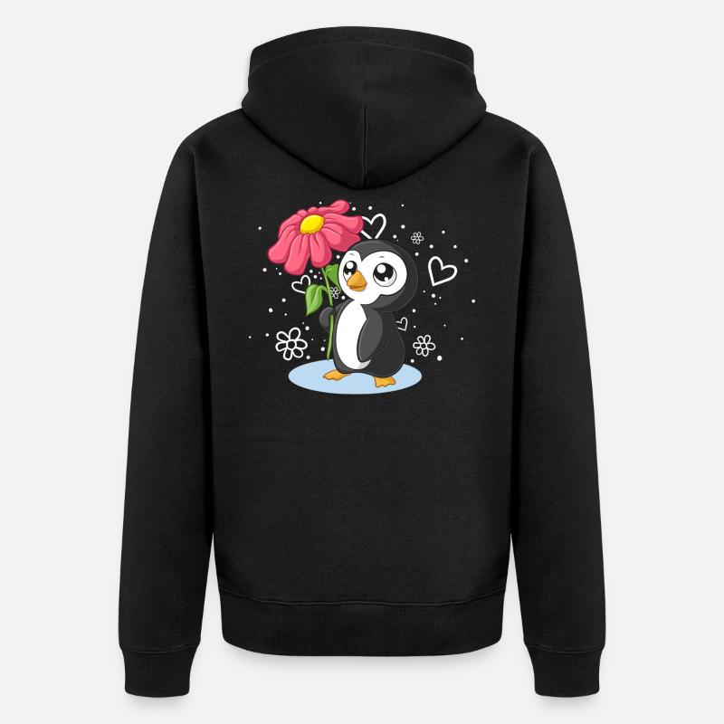 Pinguin Tshirt - Veste à capuche bio Premium Unisexe - noir