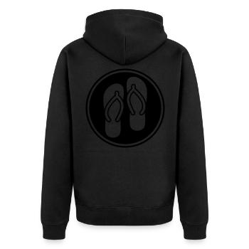 Flip-flops icon - Unisex Premium Organic Zip Hoodie - black - Back - Nico (187cm)
