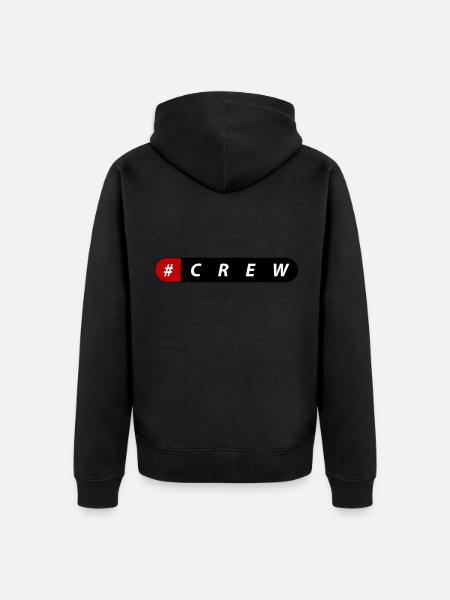 crew - Unisex Premium Organic Zip Hoodie - black