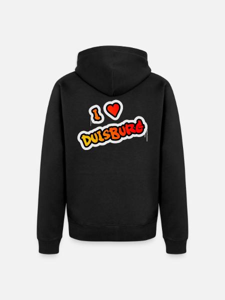 I love Duisburg - Unisex Premium Bio Zip Hoodie - Schwarz