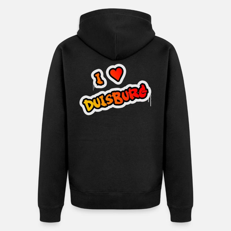 J'aime Duisburg - Veste à capuche bio Premium Unisexe - noir