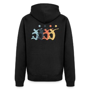 VolleyBall (PopArtNo2 Edition) - Unisex Premium Organic Zip Hoodie - black - Back - Nico (187cm)