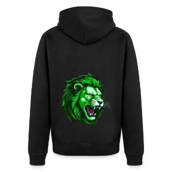 Tête de Lion Tête de Lion Vert - Veste à capuche bio Premium Unisexe - noir - Dos - Nico (187cm)