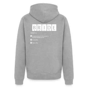 JGA Junggesellinenabschied Braut Brautjungfer - Unisex Premium Bio Zip Hoodie - Grau meliert - Hinten - Nico (187cm)