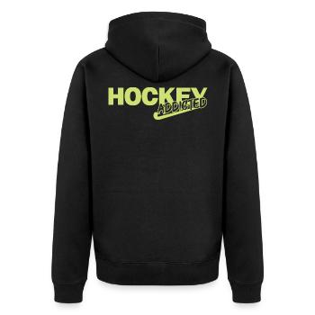 hockey sur gazon accro au hockey sur gazon - Veste à capuche bio Premium Unisexe - noir - Dos - Nico (187cm)
