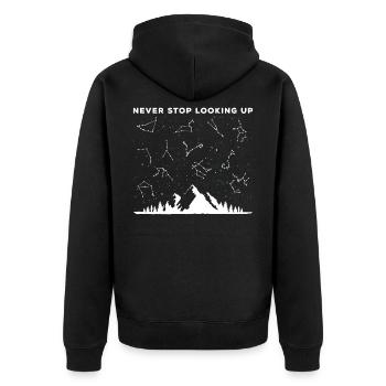 Telescope physicist - Unisex Premium Organic Zip Hoodie - black - Back - Nico (187cm)
