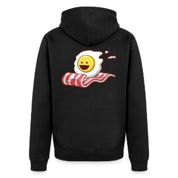 Breakfast Eggs Bacon Gift - Unisex Premium Organic Zip Hoodie - black - Back - Nico (187cm)