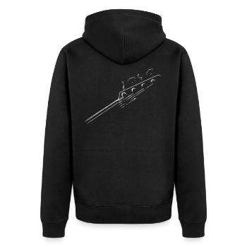 BASS GITARRE - Unisex Premium Bio Zip Hoodie - Schwarz - Hinten - Nico (187cm)