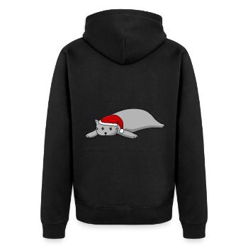Chat de Noël - Veste à capuche bio Premium Unisexe - noir - Dos - Nico (187cm)