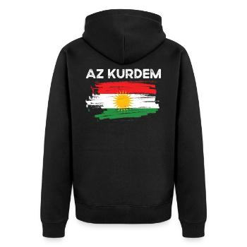 Kurdistan - Veste à capuche bio Premium Unisexe - noir - Dos - Nico (187cm)