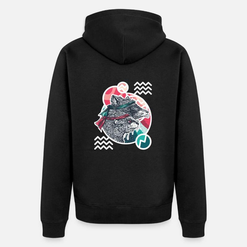 Wischwaschbär & AimbOTTER - Unisex Premium Bio Zip Hoodie - Schwarz