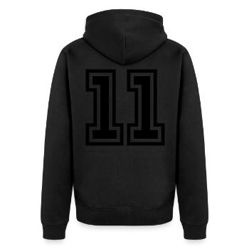 11 Symbole numérique - Veste à capuche bio Premium Unisexe - noir - Dos - Nico (187cm)