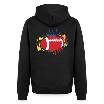 Rugby Dad Wie Ein Normaler Papa Nur Viel Cooler - Unisex Premium Bio Zip Hoodie - Schwarz - Hinten - Nico (187cm)