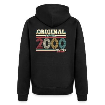 25ème anniversaire cadeau mari Original avril 2000 - Veste à capuche bio Premium Unisexe - noir - Dos - Nico (187cm)