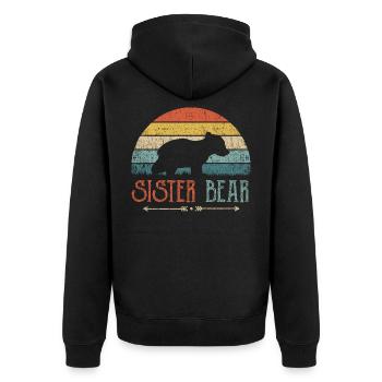 Sœur Ours Frère et soeur Cadeau drôle - Veste à capuche bio Premium Unisexe - noir - Dos - Nico (187cm)