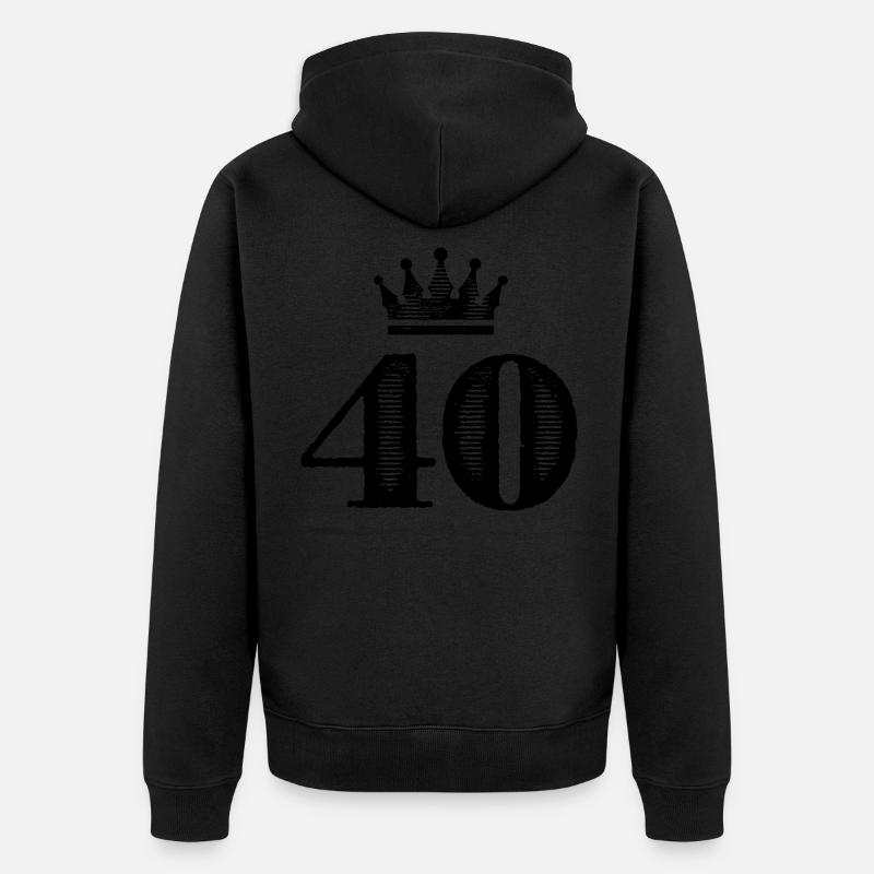 40 Couronne de numéros - Veste à capuche bio Premium Unisexe - noir