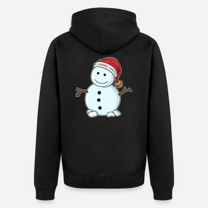 Snowman without a nose - Unisex Premium Organic Zip Hoodie - black