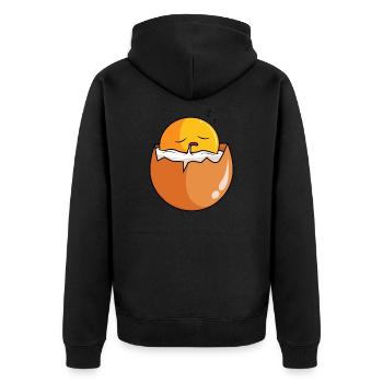 Sleepy Egg Sweet Funny Egg Scrambled Eggs Fried Egg - Unisex Premium Organic Zip Hoodie - black - Back - Nico (187cm)