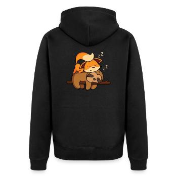 Cadeau de renard doux - Veste à capuche bio Premium Unisexe - noir - Dos - Nico (187cm)