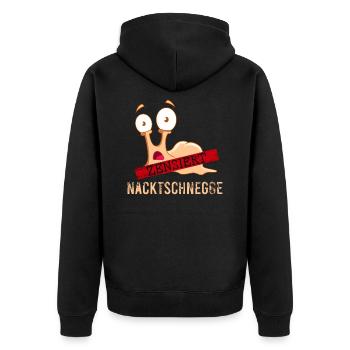Nacktschnecke Nacktschnegge Schnecke zensiert - Unisex Premium Bio Zip Hoodie - Schwarz - Hinten - Nico (187cm)