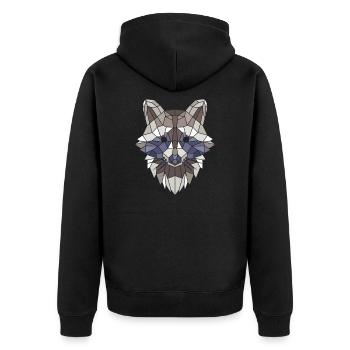 Polygon Art Geometric Raccoon Gift - Unisex Premium Organic Zip Hoodie - black - Back - Nico (187cm)