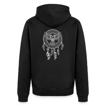 Dream Catcher Dreamcatcher avec cadeau de hibou - Veste à capuche bio Premium Unisexe - noir - Dos - Nico (187cm)