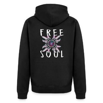Free Soul Dream Catcher Dreamcatcher Yoga Mandala - Unisex Premium Organic Zip Hoodie - black - Back - Nico (187cm)